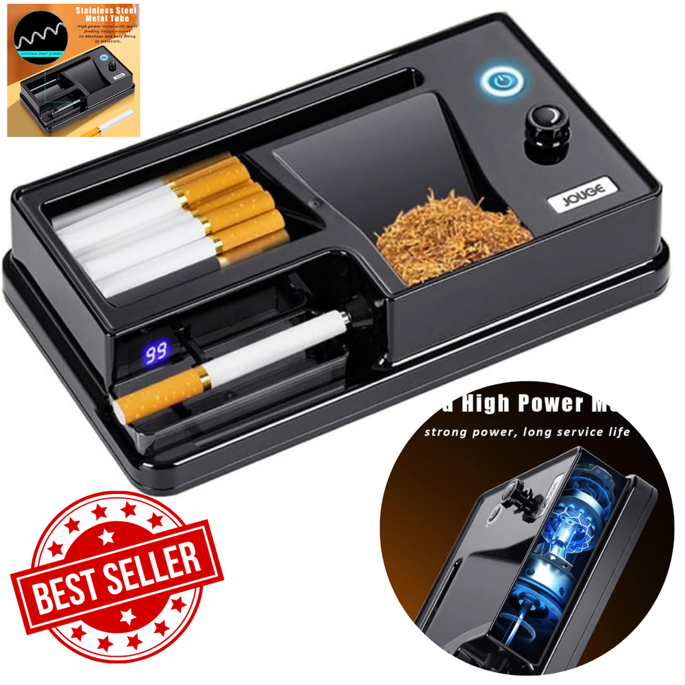 Electric Cigarette Rolling Machine, Portable Tobacco Injector Machine can Grind