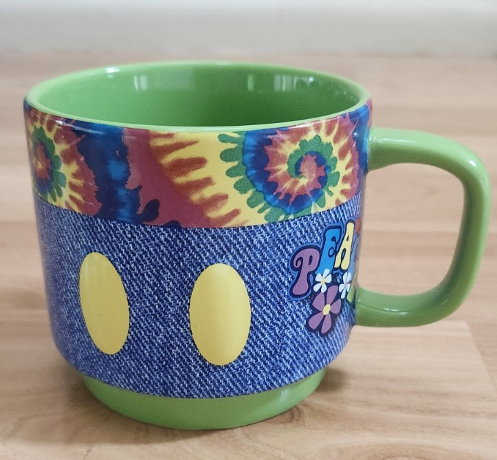 Disney Mickey Mouse Memories Stacking Mug  Peace Love Tie Dye June NEW NO BOX