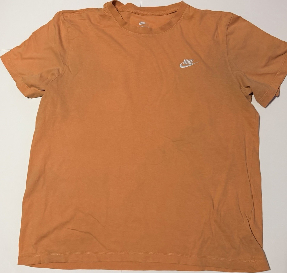 Nike The Nike Tee Men's XL Orange Short Sleeve Crew Neck Logo T-Shirt