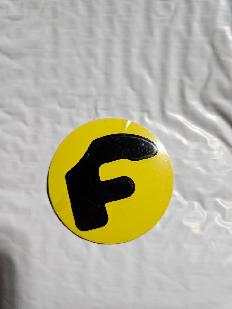 Forgiato center cap logo decal emblem sticker yellow with black F single (1)