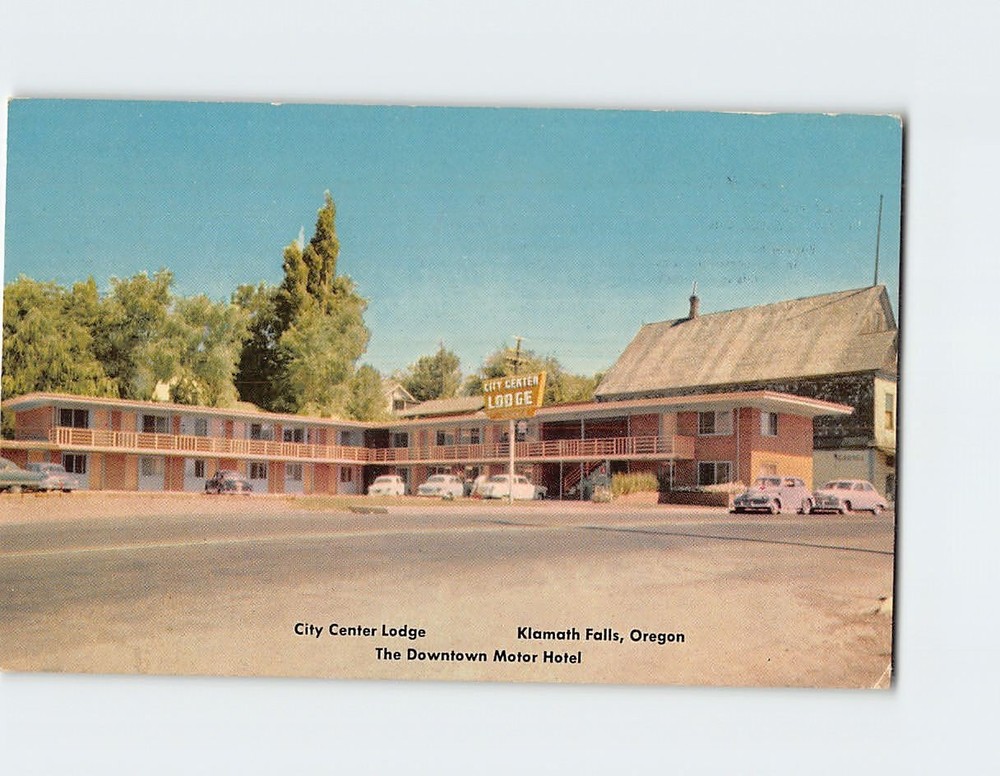 Postcard Cobo's City Center Lodge Downtown Motor Hotel Klamath Falls Oregon USA