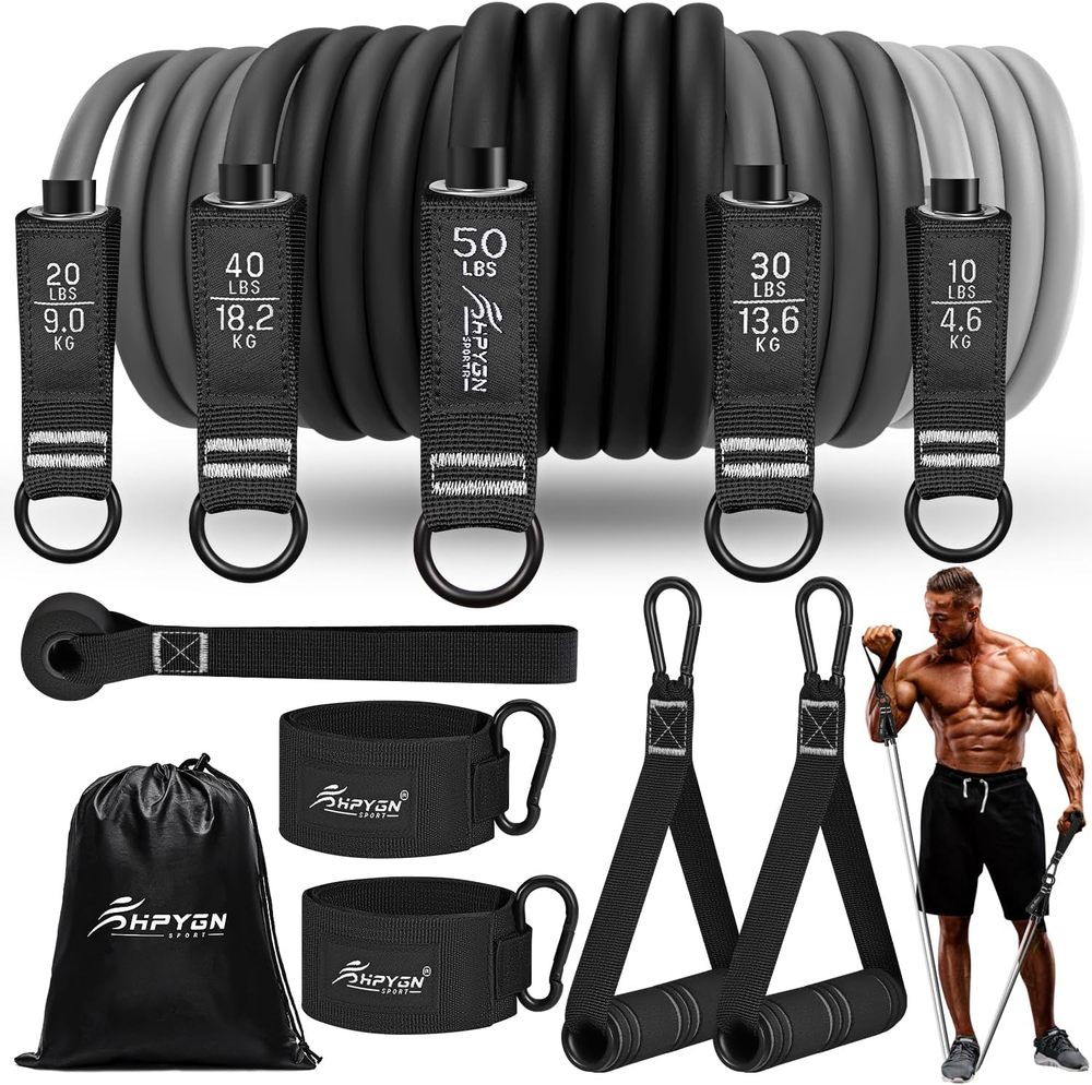 Resistance Bands Set, 150Lb/200Lb/250Lb  Exercise Resistance Bands with Handles,