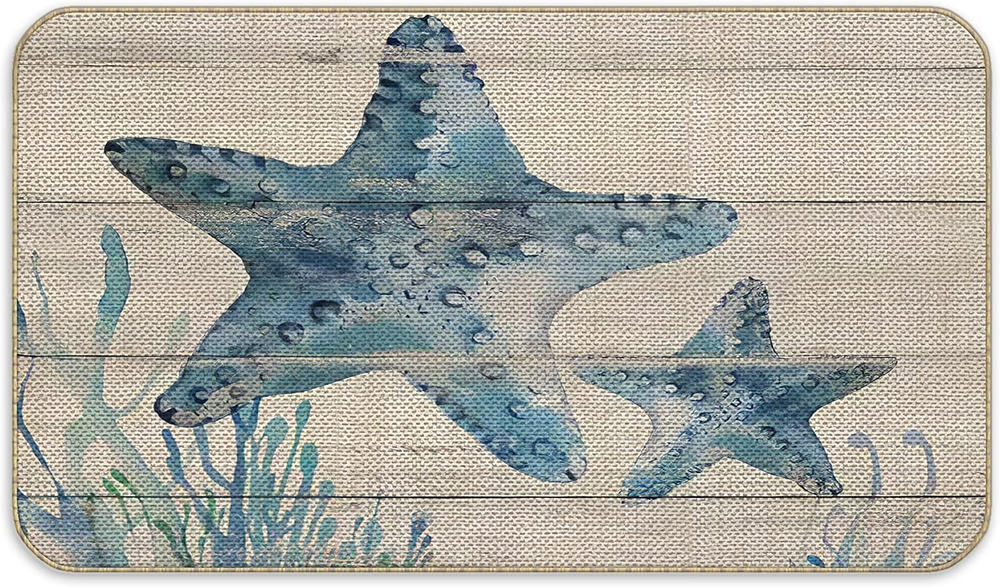 Beach Starfish Lake House Porch Doormat 17x30 Inches for Front Entrance