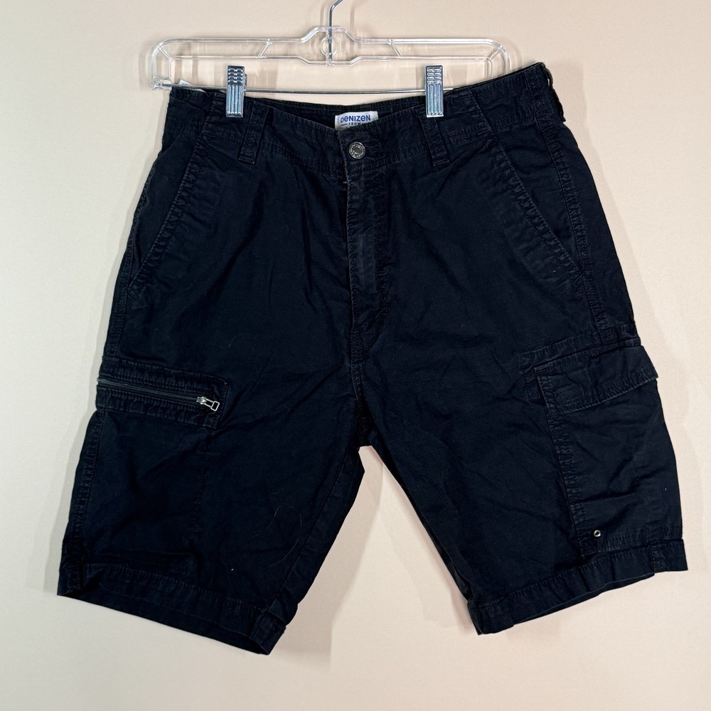 Levi's Denizen Black Canvas Workwear Cargo Shorts Men's Size 32