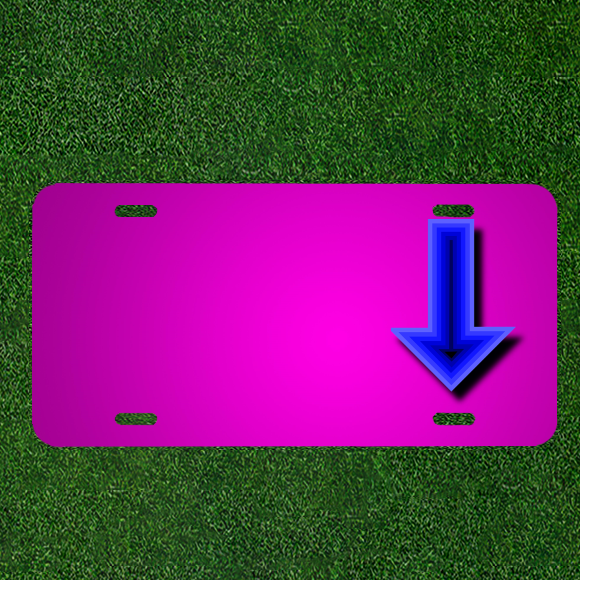 Custom Personalized Car License Plate With Add Names To Arrows Blue Down