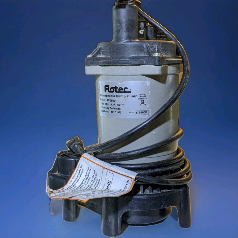 Flotec Fpzs50T 1/2 Hp 4200Gph Thermoplastic Submersible Sump Pump(Kept As Spare)