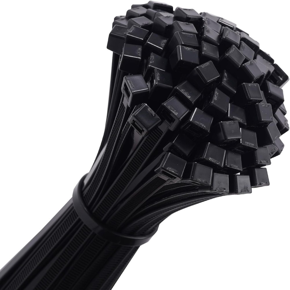14 inch Black Zip Ties, 100 Pack, 50 LBS Tensile Strength, UV 14 Inch,