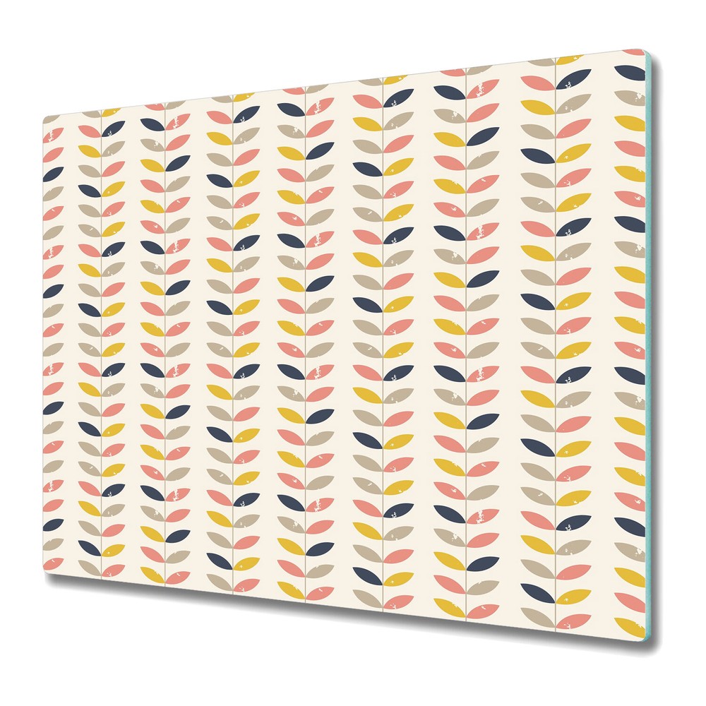 Glass Induction Ceramic Hob Cover Twigs yellow and orange photo 60x52
