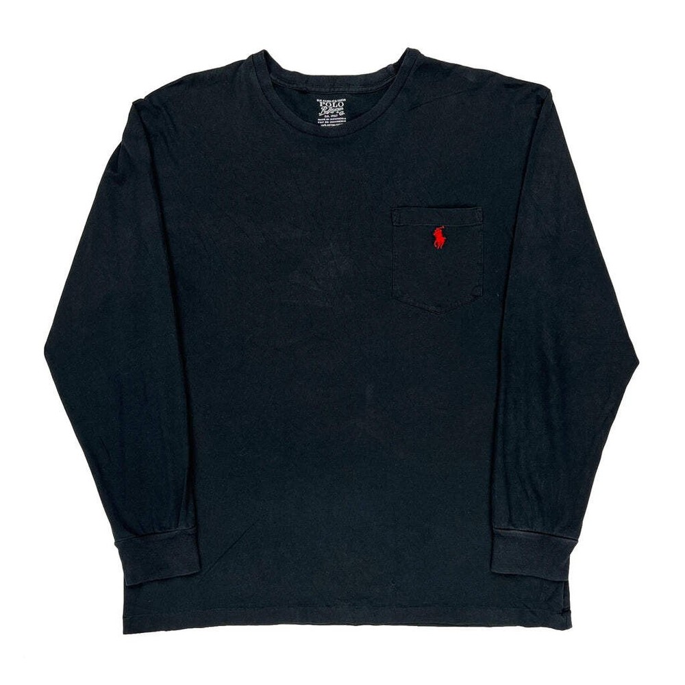 Polo By Ralph Lauren Long Sleeve T-Shirt - Medium Black Cotton