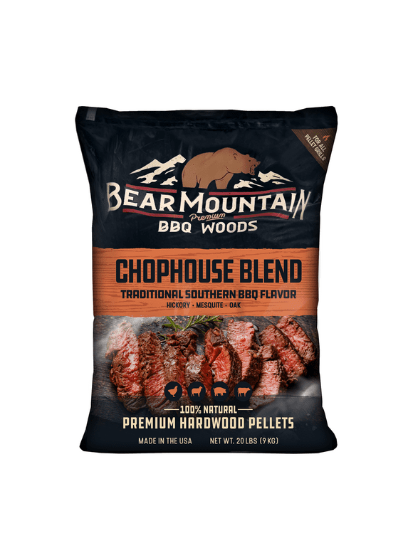 Bear Mountain Premium BBQ Woods Chophouse Blend BBQ Wood Pellets, 20 lbs, 1 Bag
