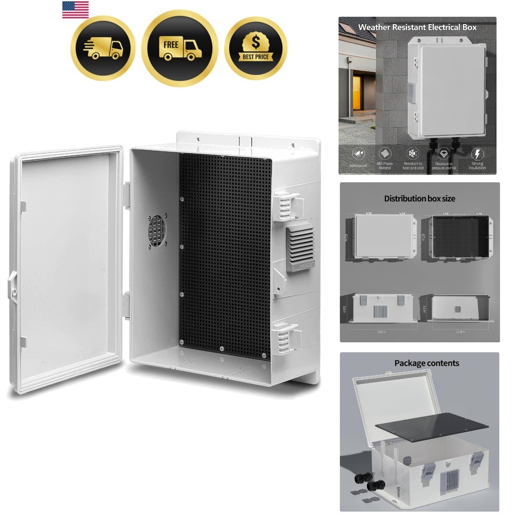 Outdoor Electrical Junction Box, ABS Water Resistant Enclosure with Internal ...-image