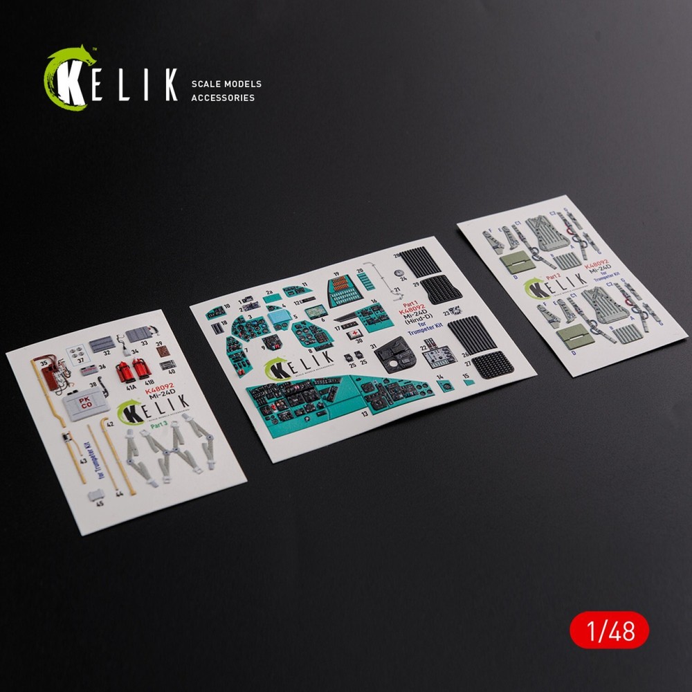 3D Decals Mi-24D Hind-D interior for Trumpeter kit Scale Model 1:48 KeliK K48092