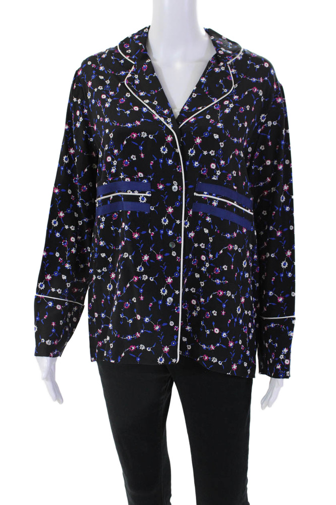 Derek Lam 10 Crosby Women's  Loing Sleeves Button Down Floral Shirt Size 10Free Shipping in US $100+ Orders | $6.95 Orders Below