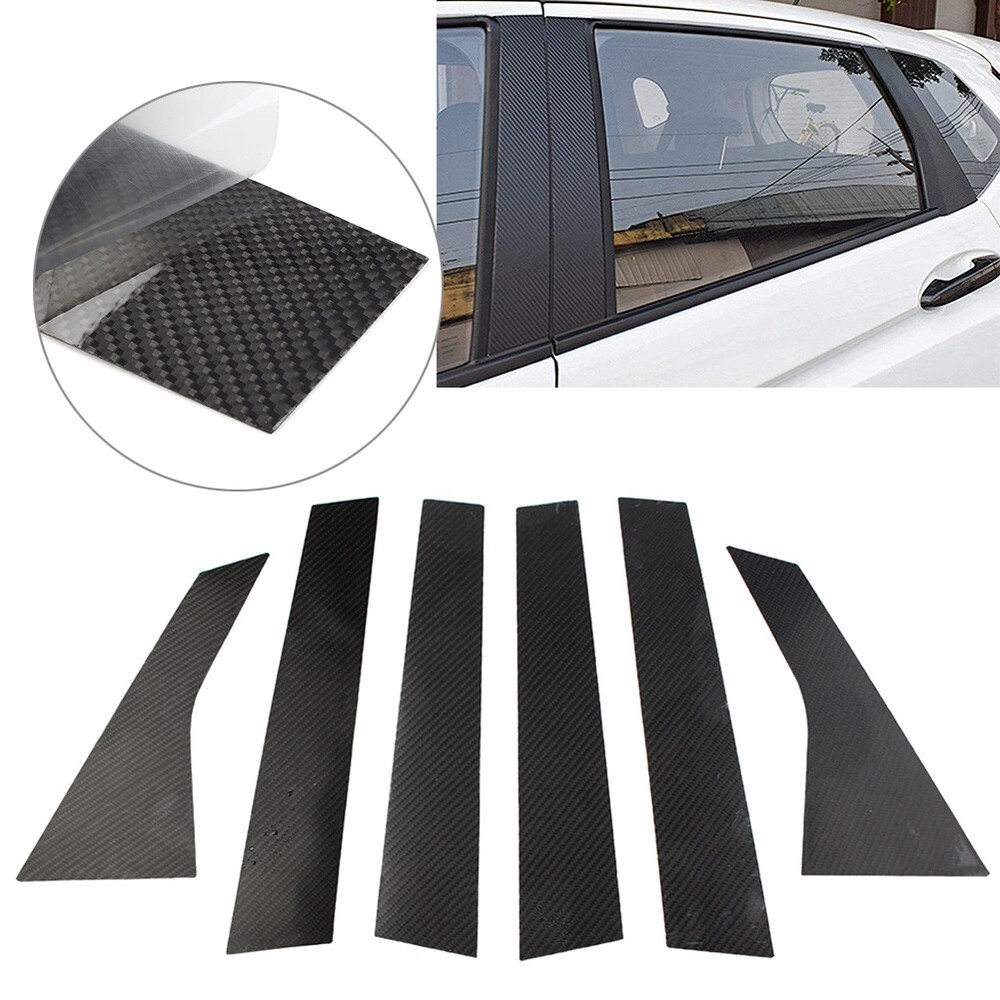 6X Car Exterior Door Window B Pillar Post Cover Trim For Honda Accord 10th 18-21