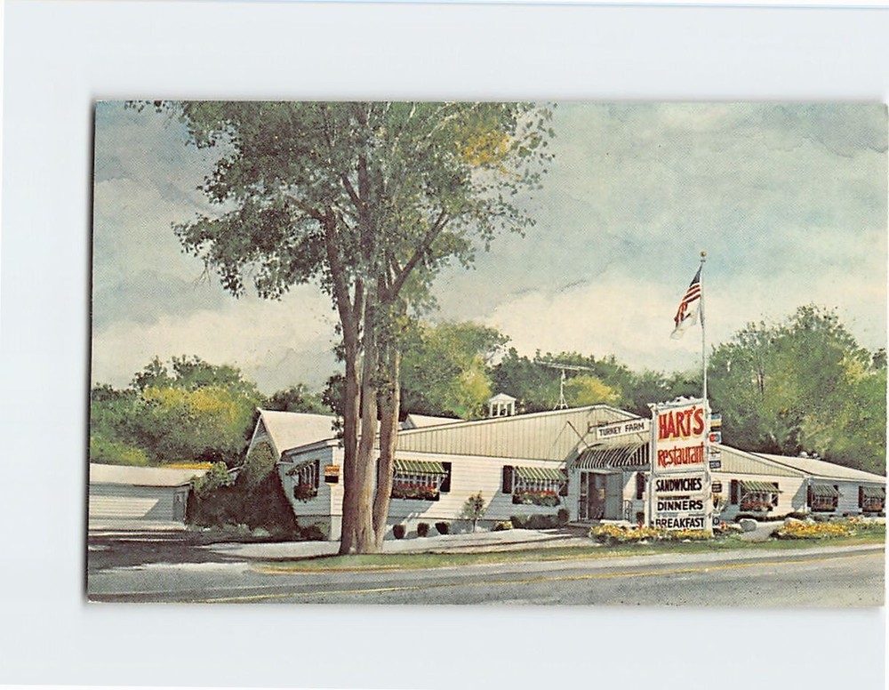 Postcard Hart's Turkey Farm Restaurant Meredith NH USA