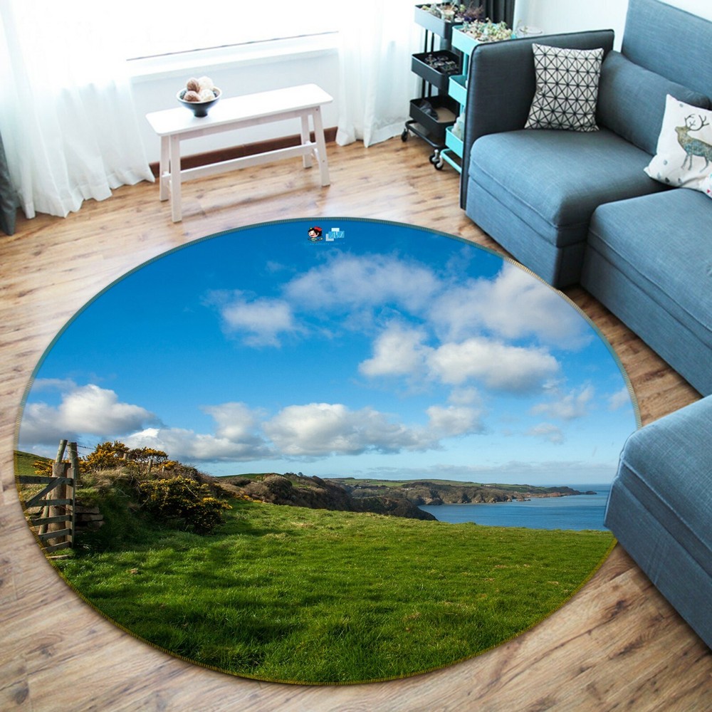 3D Grassland Sky Blue Sky NAO3709 Game Rug Mat Elegant Photo Carpet Mat Fay