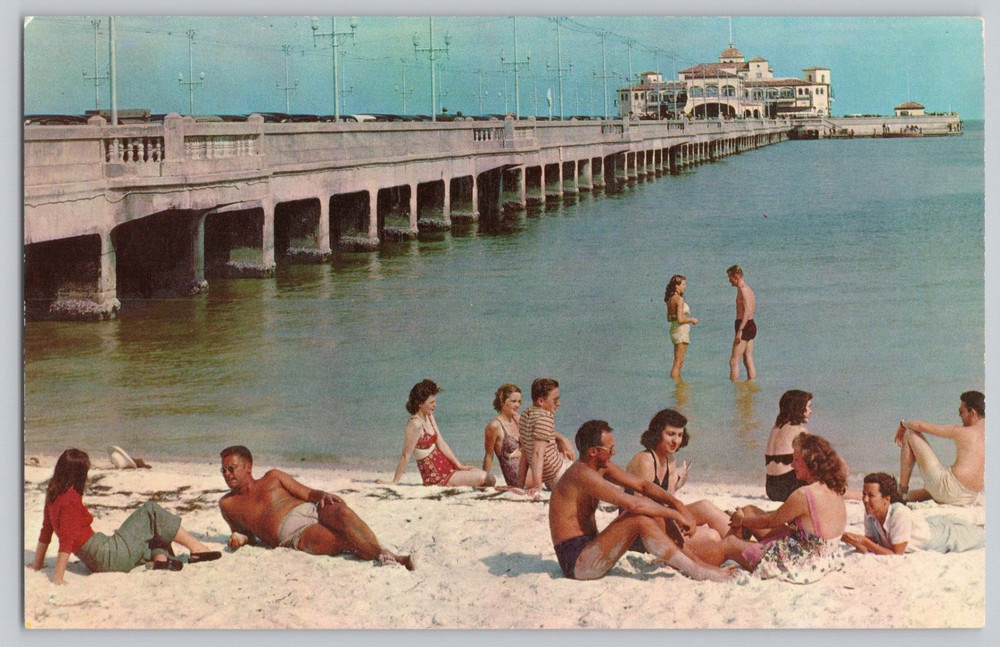 Vintage Postcard The Spa Beach & Recreation Pier St. Petersburg Florida Unposted