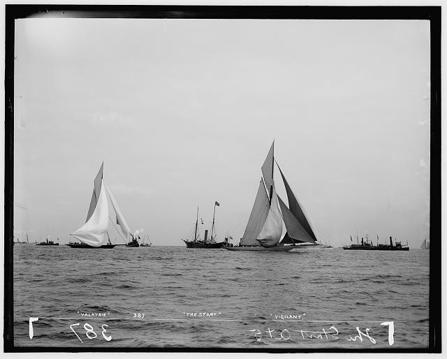 Photo:Valkyrie and Vigilant Sailboats Start 1893