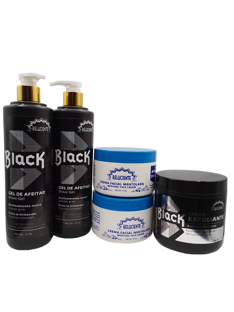 RELUCIENTE- PERSONAL CARE KIT -2 SHAVING GEL -2 MENTHOLADE CREAM -1 EXFOLIATING