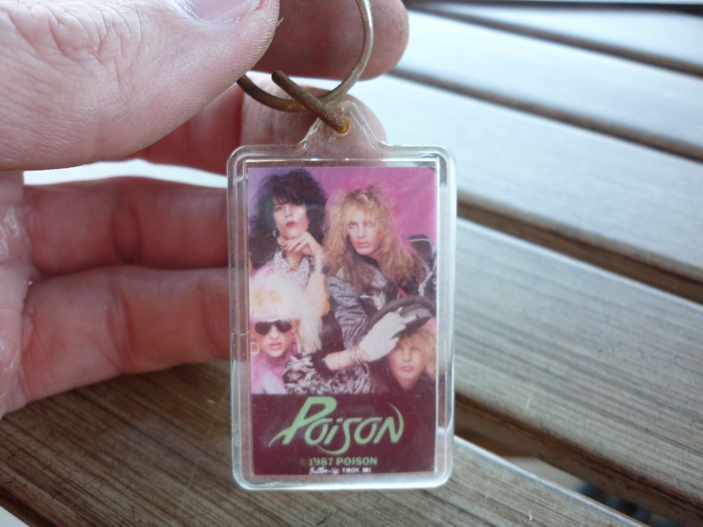 Vintage THE WHO & POISON 1980'S Acrylic Key Chain Lot 2 PCS