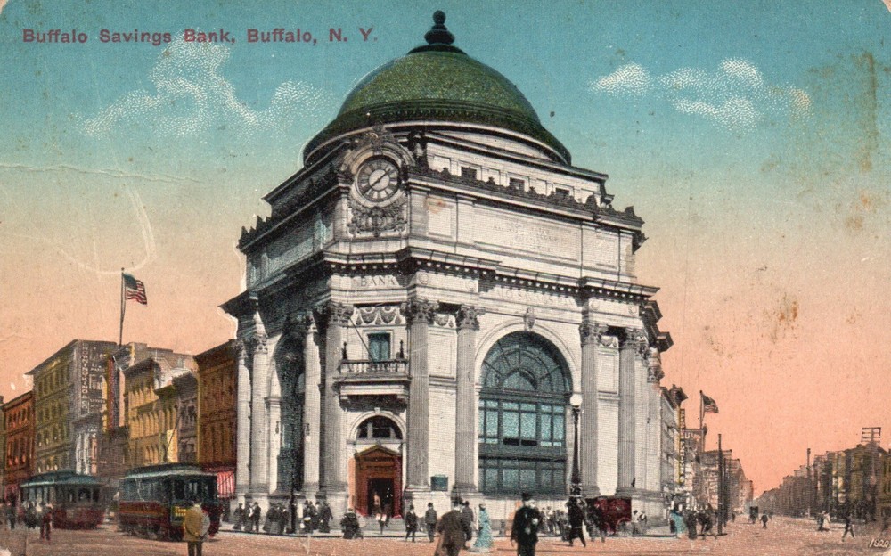 Postcard NY Buffalo Savings Bank New York Posted 1916 DB Vintage PC L3272