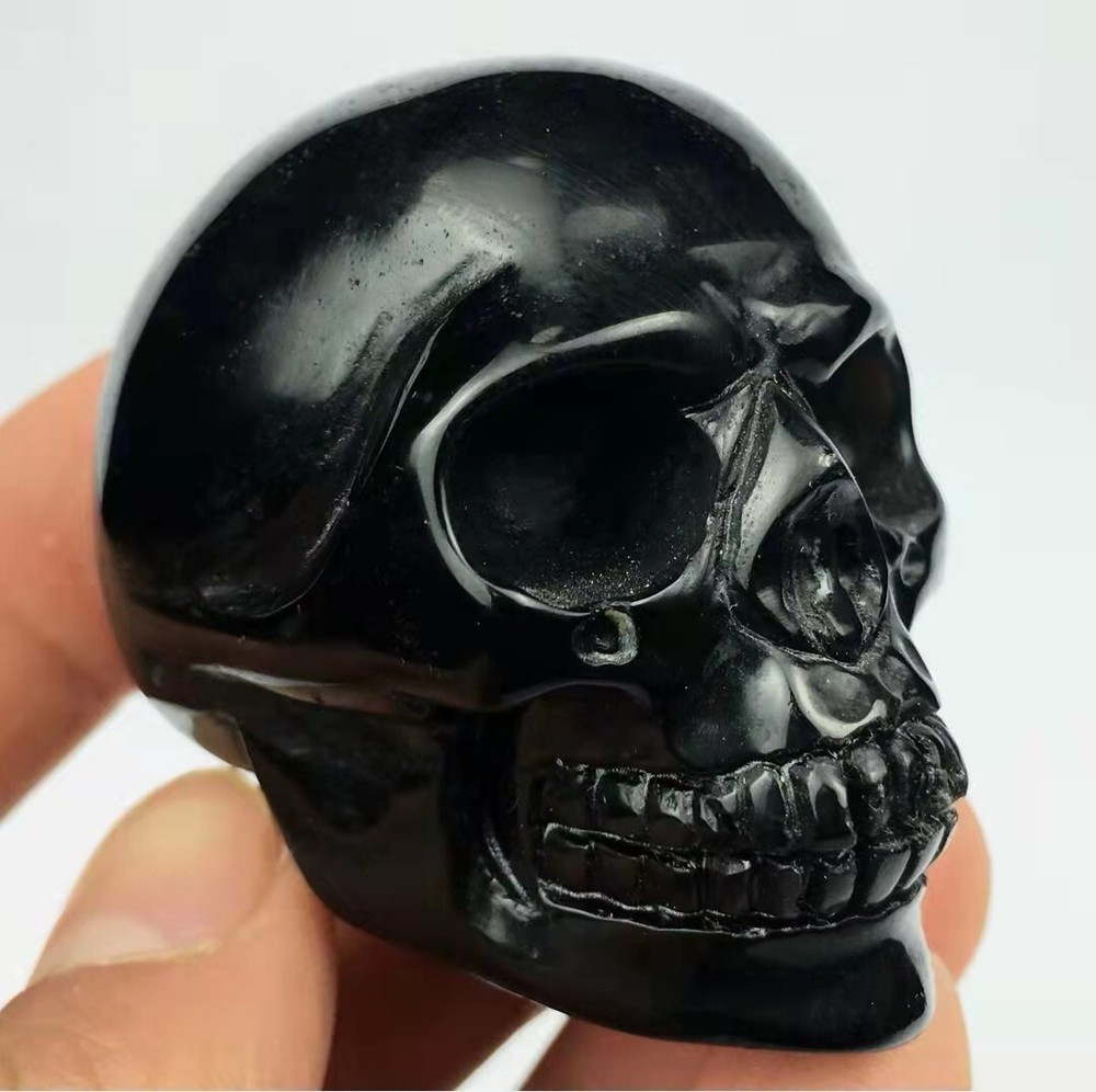 2'' Natural obsidian quartz hand carved skull crystal healing random 1pc