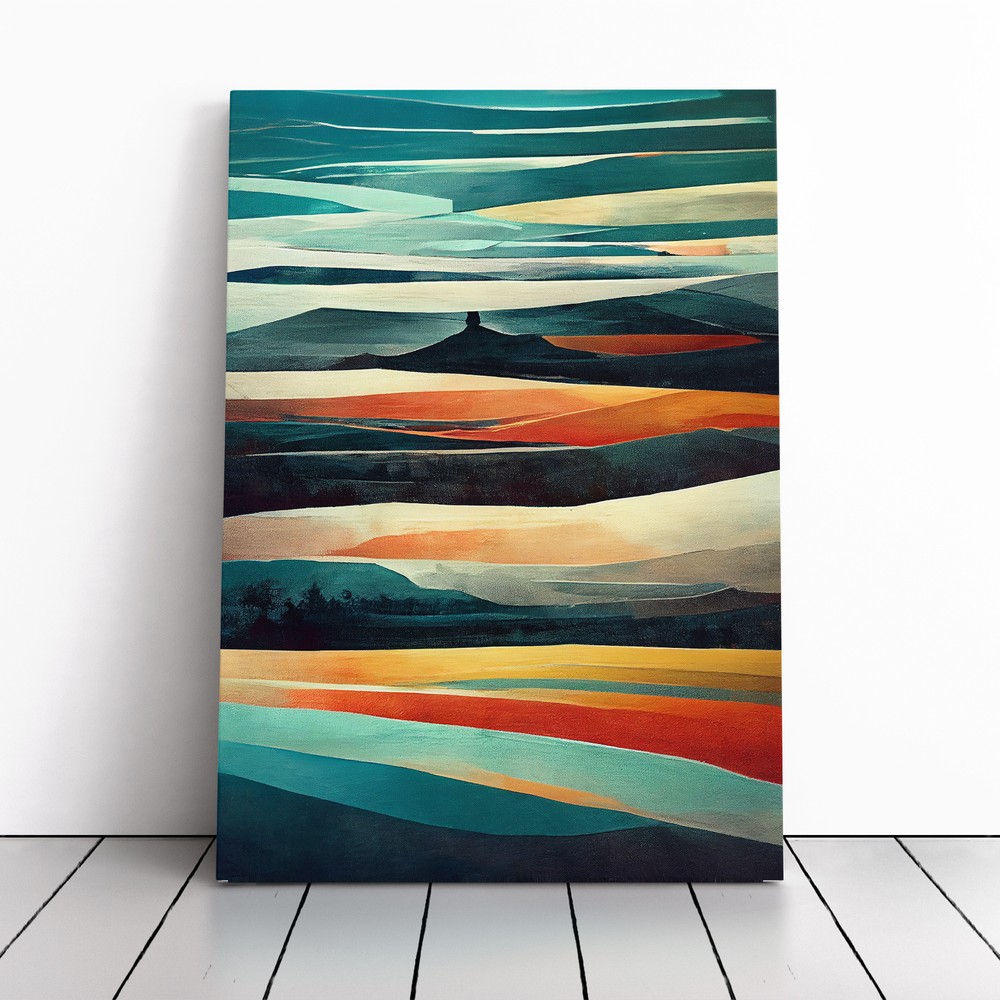 Meadow Landscape Abstract No.1 Canvas Wall Art Print Framed Picture Home Decor