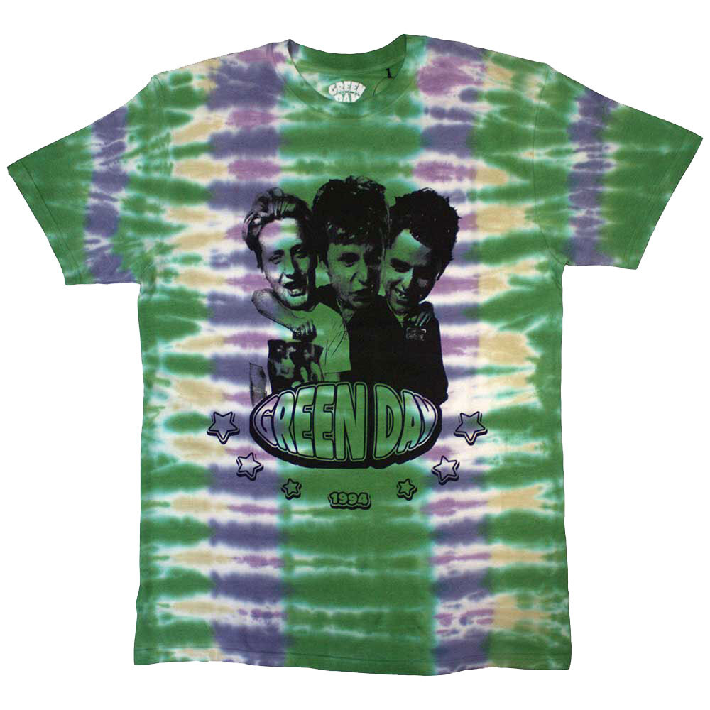 Green Day Trio Band Logo Dip Dye T Shirt