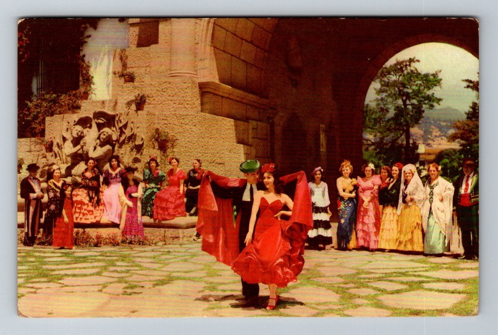 Santa Barbara, CA-California, Dancers Mission Archway Vintage c1942 Postcard