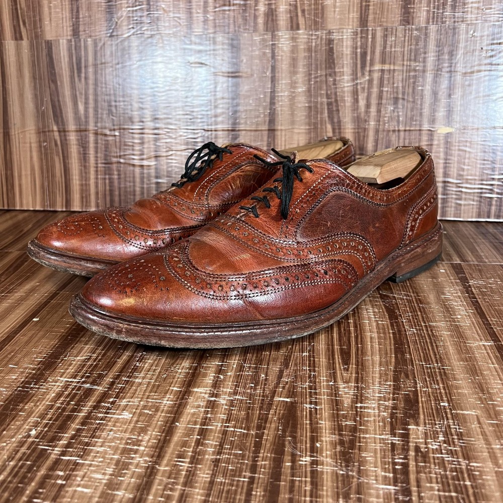 Allen Edmonds Shoes Mens Size 12 B Brown Leather Wingtip Brogue Dress Oxfords