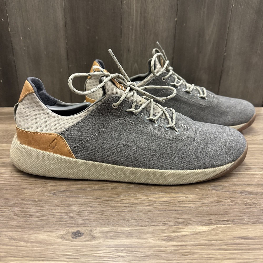 OluKai Nanea Li Men's Gray Sneakers Lace Up Athletic Shoes Size 11