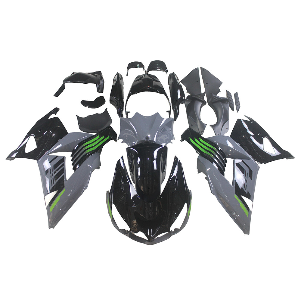 Injection Gray Black Fairing Kit for 2006-2011 Kawasaki Ninja ZX14R ABS Bodywork