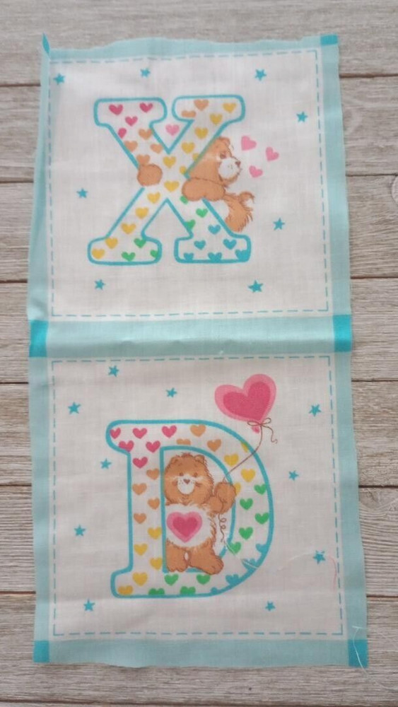 care bears letter monogram fun fabric length X D 5 x 5 inch 2 block 1pc