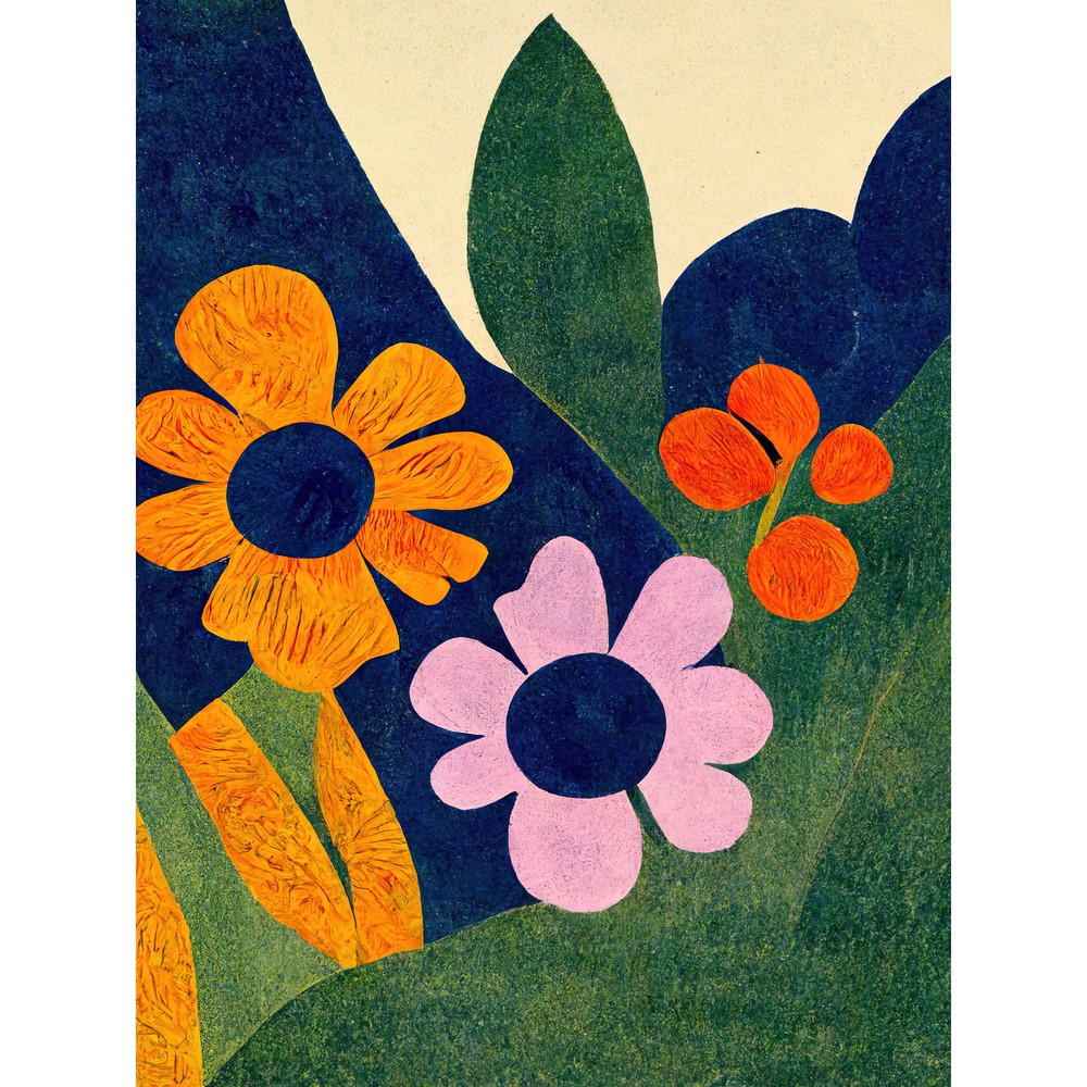 Abstract Bright Matisse Style Flowers Huge Wall Art Poster Print Giant