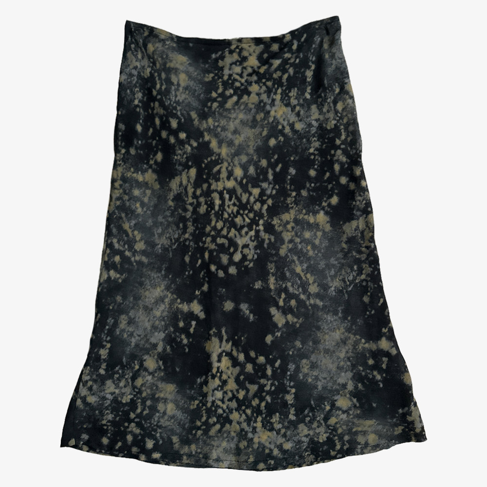 NAF NAF Vintage Y2K Multicolor Abstract Splatter Graphic Midi Skirt-image