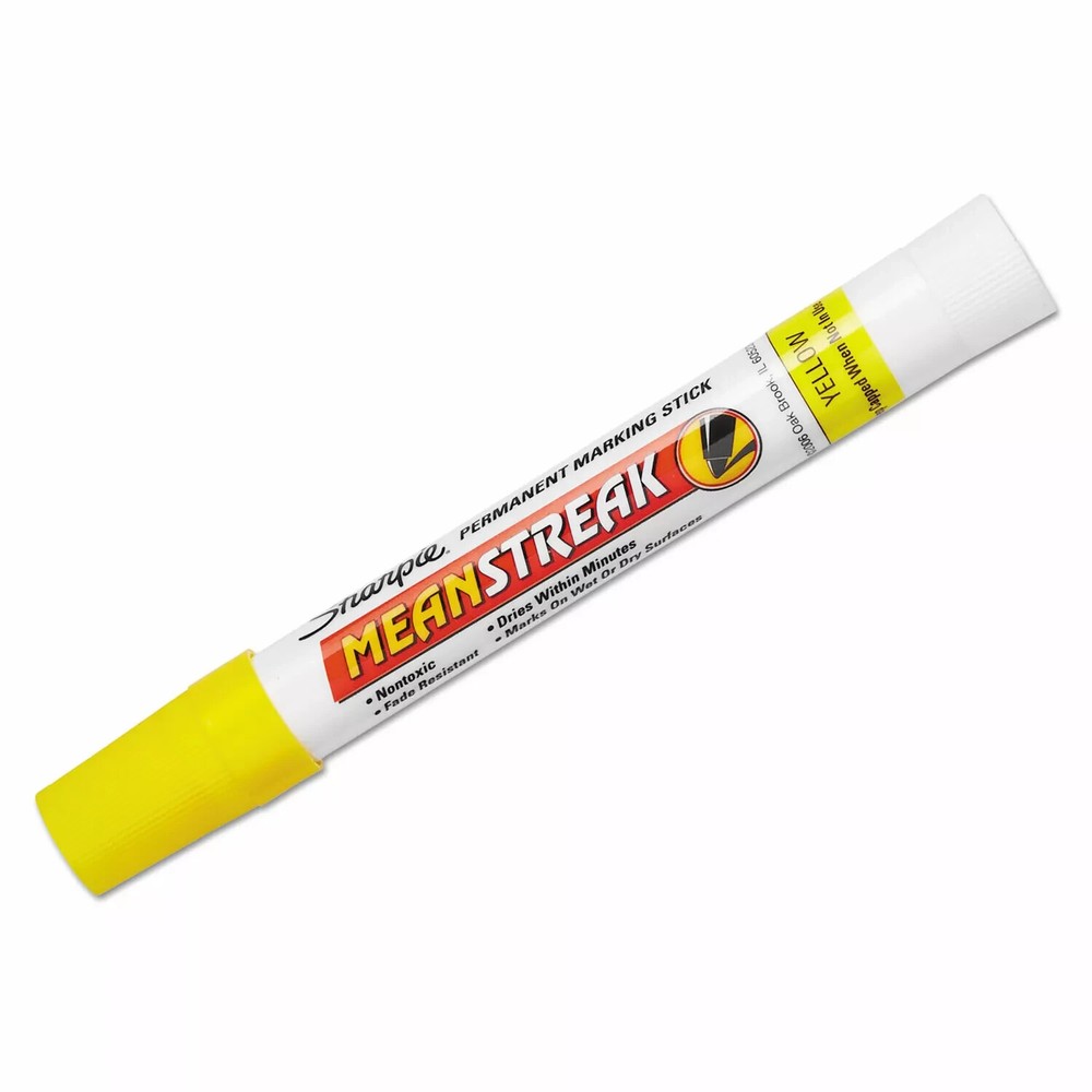1X Sharpie 85005 Mean Streak Permanent Marking Stick, Extra Bold Tip YELLOW