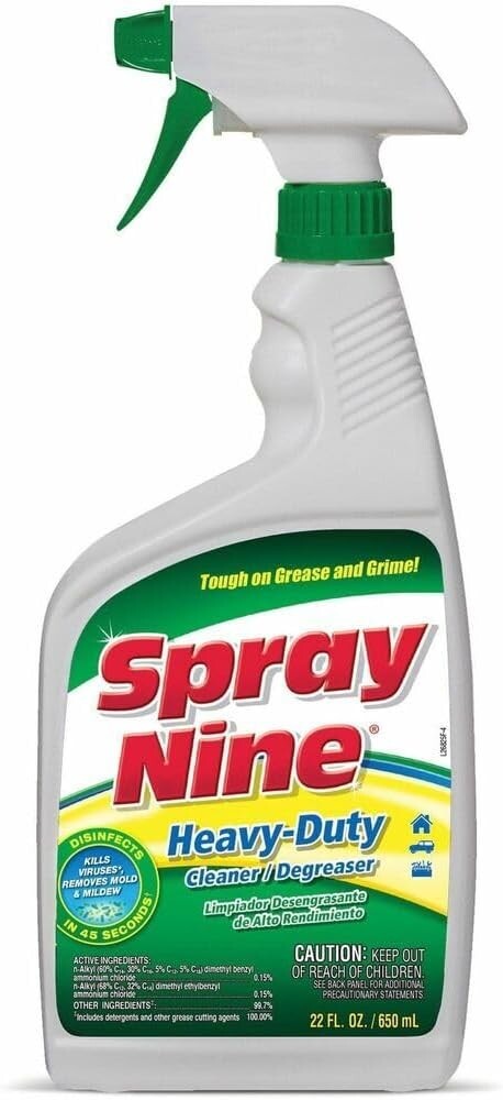 6 PACK Spray Nine Heavy Duty Cleaner Degreaser and Disinfectant 32 oz. White