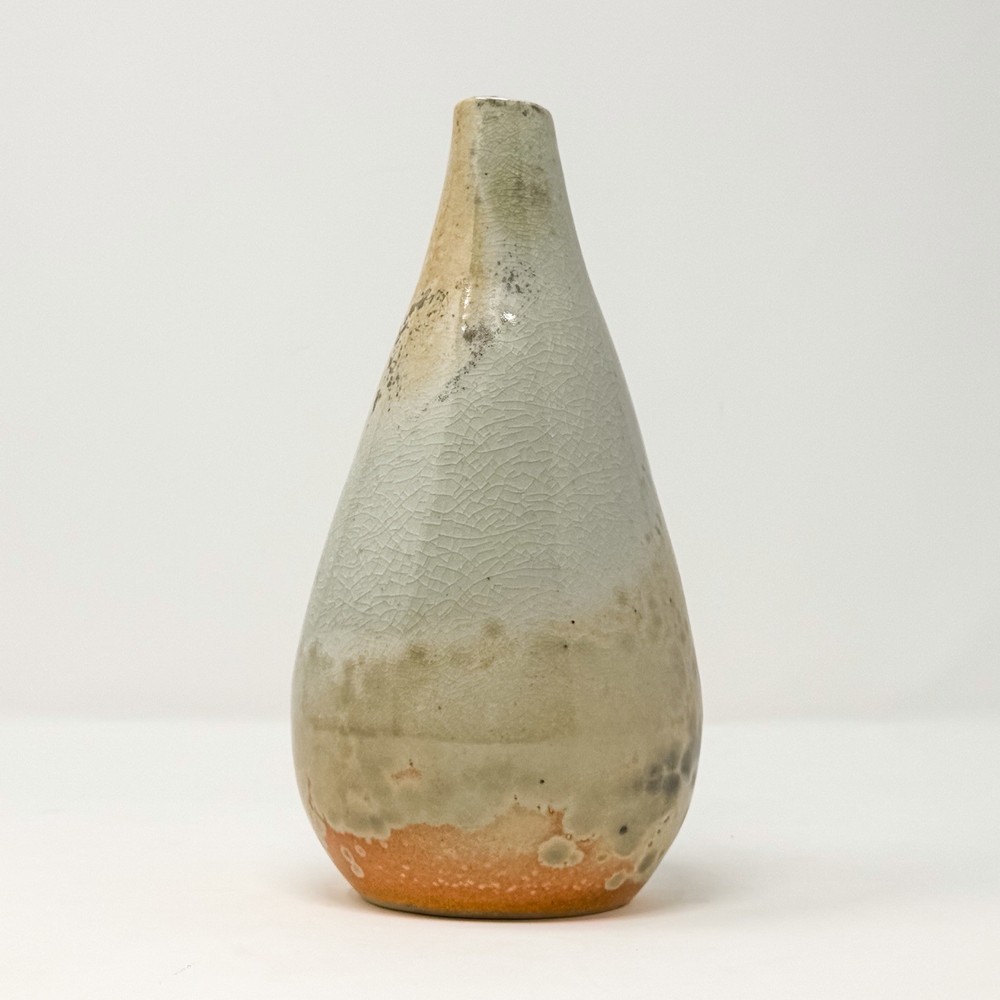 Vintage Signed Studio Pottery Speckled Bud Vase Organic Modern Ceramic