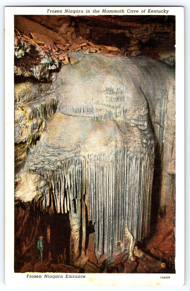Mammoth Cave Of Kentucky Frozen Niagara Entrance Vintage Postcard