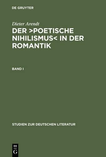 Dieter Arendt Band I (Hardback) Studien Zur Deutschen Literatur