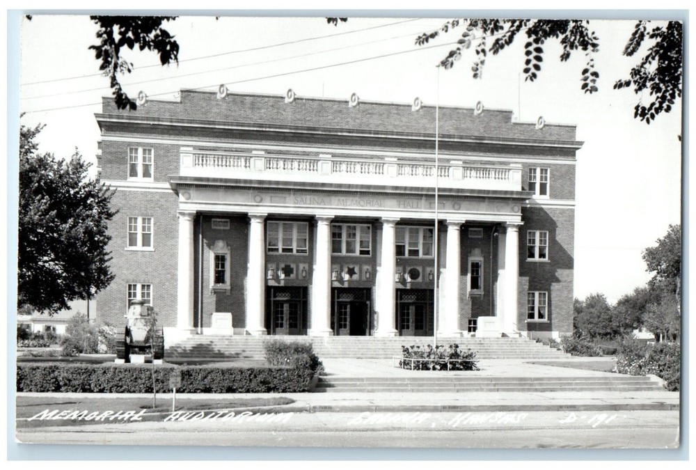 c1940s Memorial Auditorium Building Salina Kansas KS RPPC Photo Vintage Postcard
