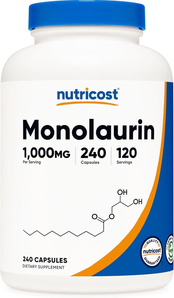 Nutricost Monolaurin 1000 mg (120 Servings, 240 240 Count (Pack of 1)