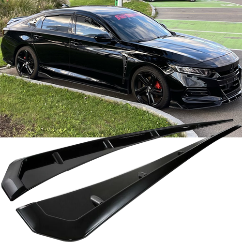 2x Gloss Black Front Soft TPU Side Fender Airfoil Trim Car Accessories Universal