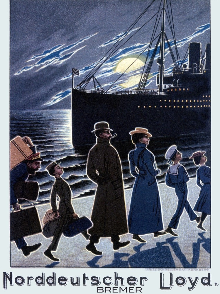Decor North German Lloyd Travel Poster. Fine Graphic Design. Home Wall Art. 2060