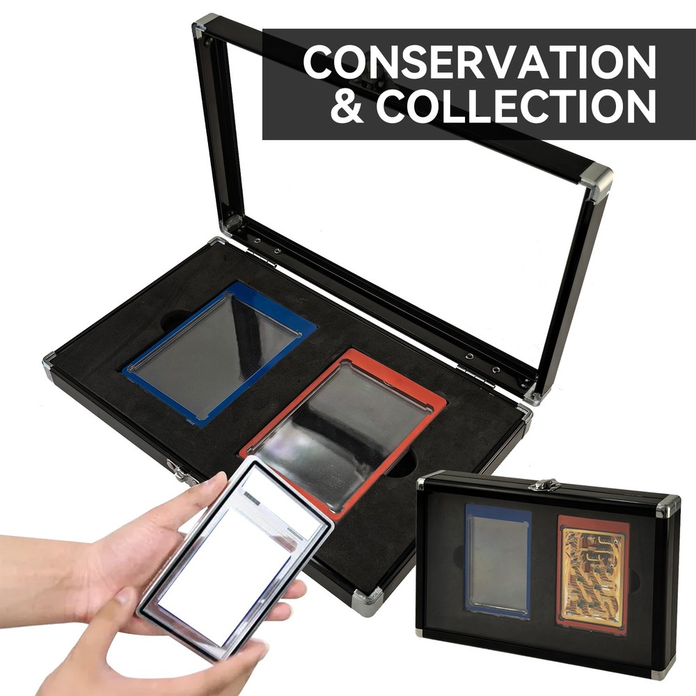Premium 2-Slot Aluminum Alloy Card Display Case with Clear Acrylic Top