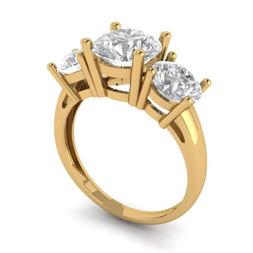 2Ct Round Moissanite Engagement Ring in 14k Yellow Gold
