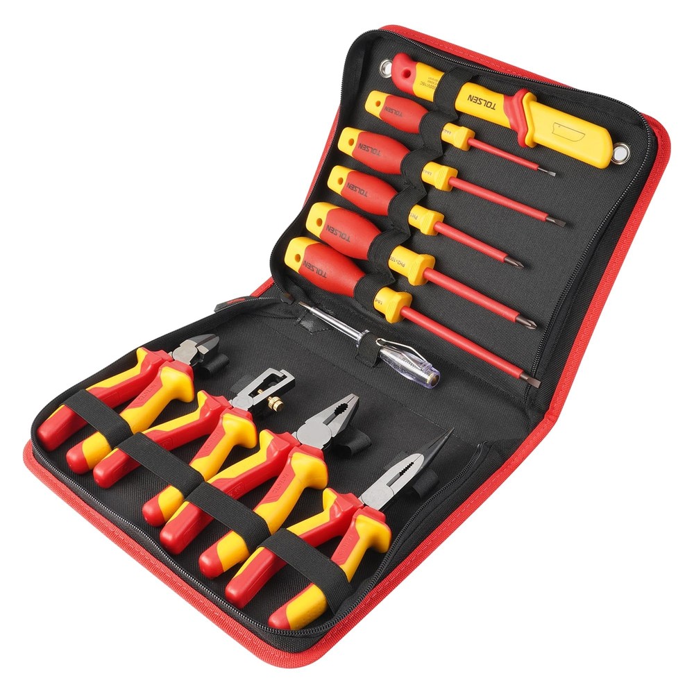 11-Piece VDE Insulated Set, 1000V Insulated Electrician Tool Set, with Insula...