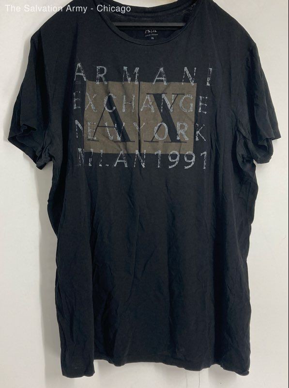 Armani Exchange Mens Black Round Neck Short Sleeve Pullover T-Shirt Size XL