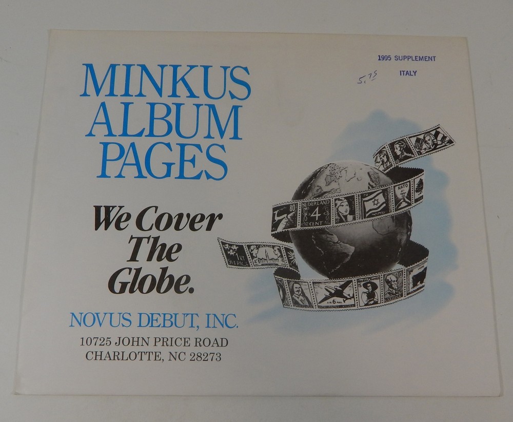Minkus Italy 1995 Supplement Novus Debut, Inc. Stamp Album Pages
