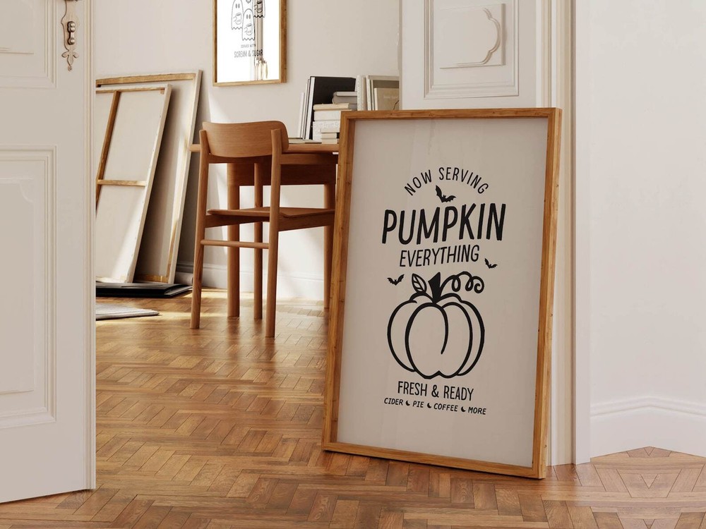 Everything Pumpkin Print Pumpkin Wall Art Halloween Decor Kitchen Pumpkin